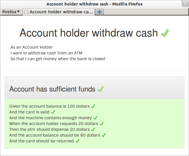 A simple acceptance test using SFT