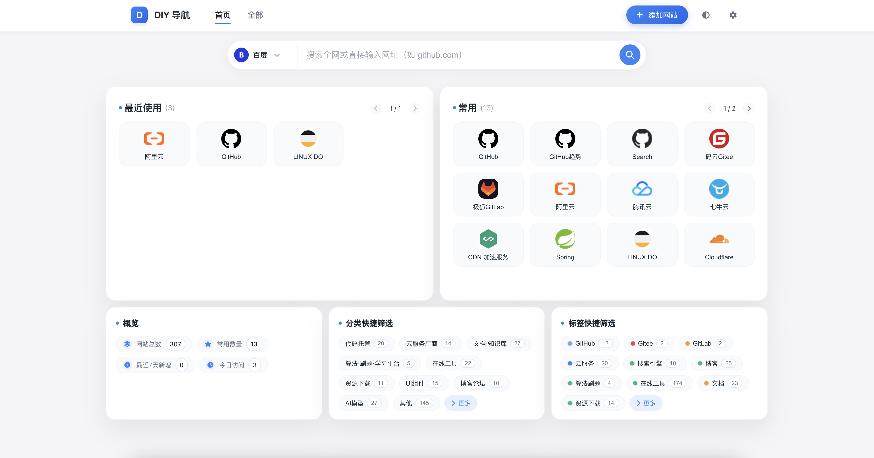 首页概览