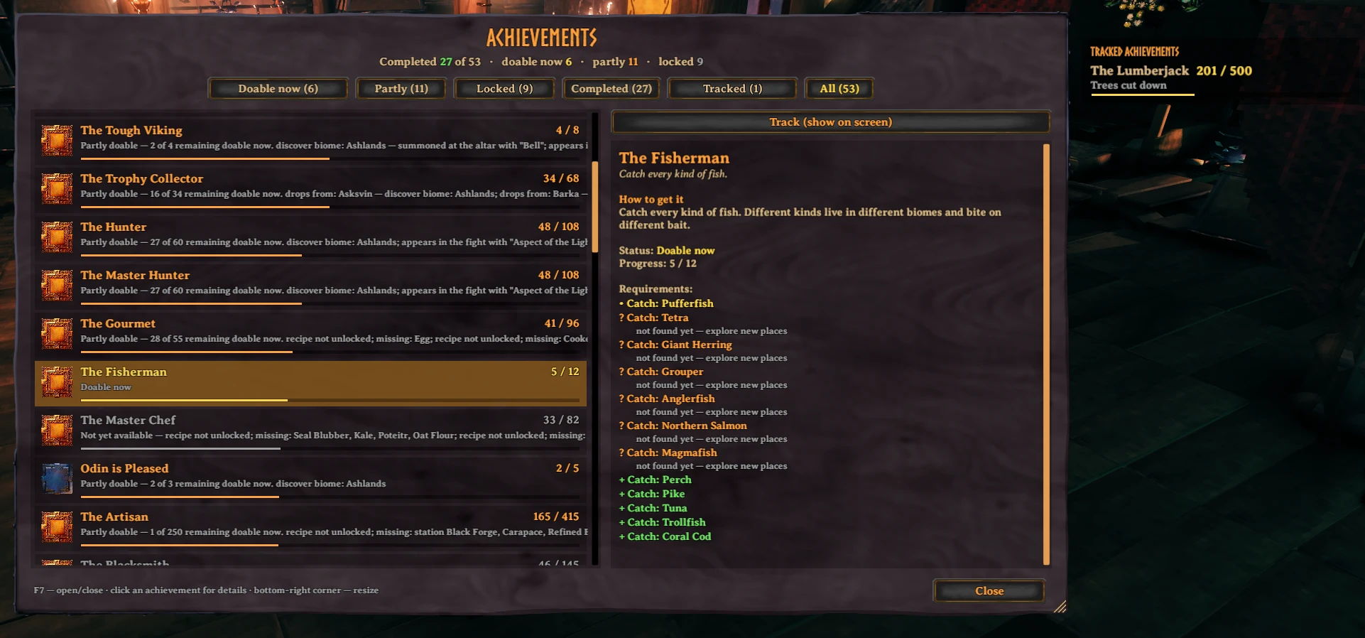 Achievement window
