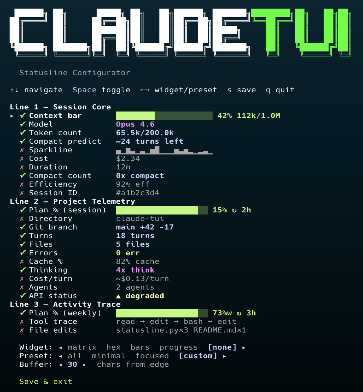 Statusline Configurator