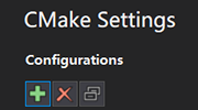 CMake Settings panel