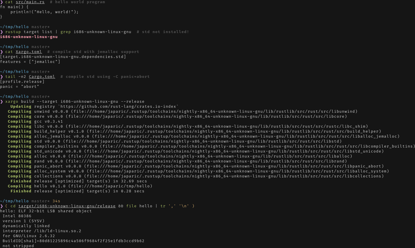 Cross compiling `std` for i686-unknown-linux-gnu