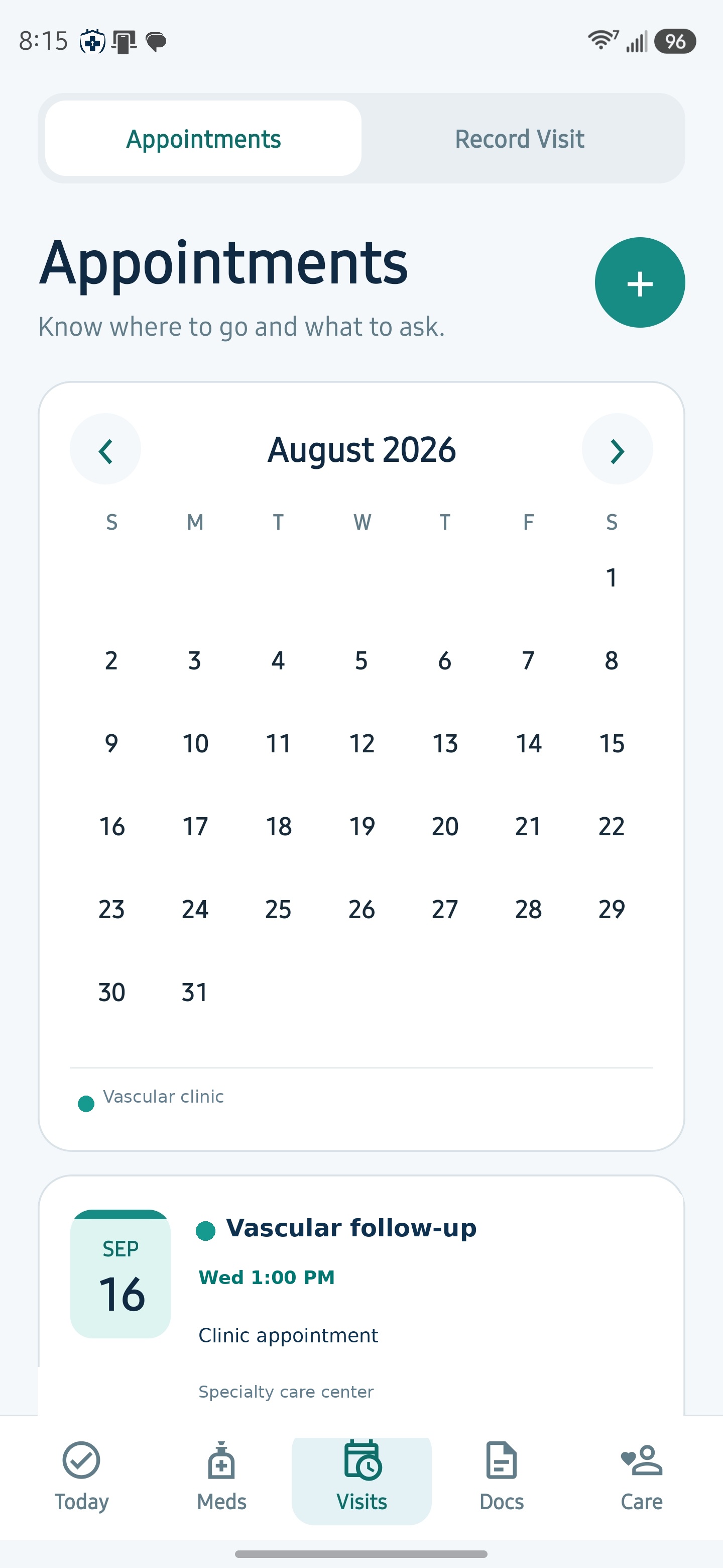 MyHealthVaultAI visits on Android