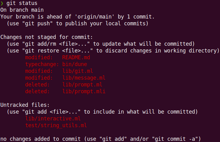 git status