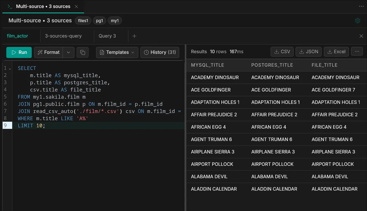 DBConvert Streams Federated SQL