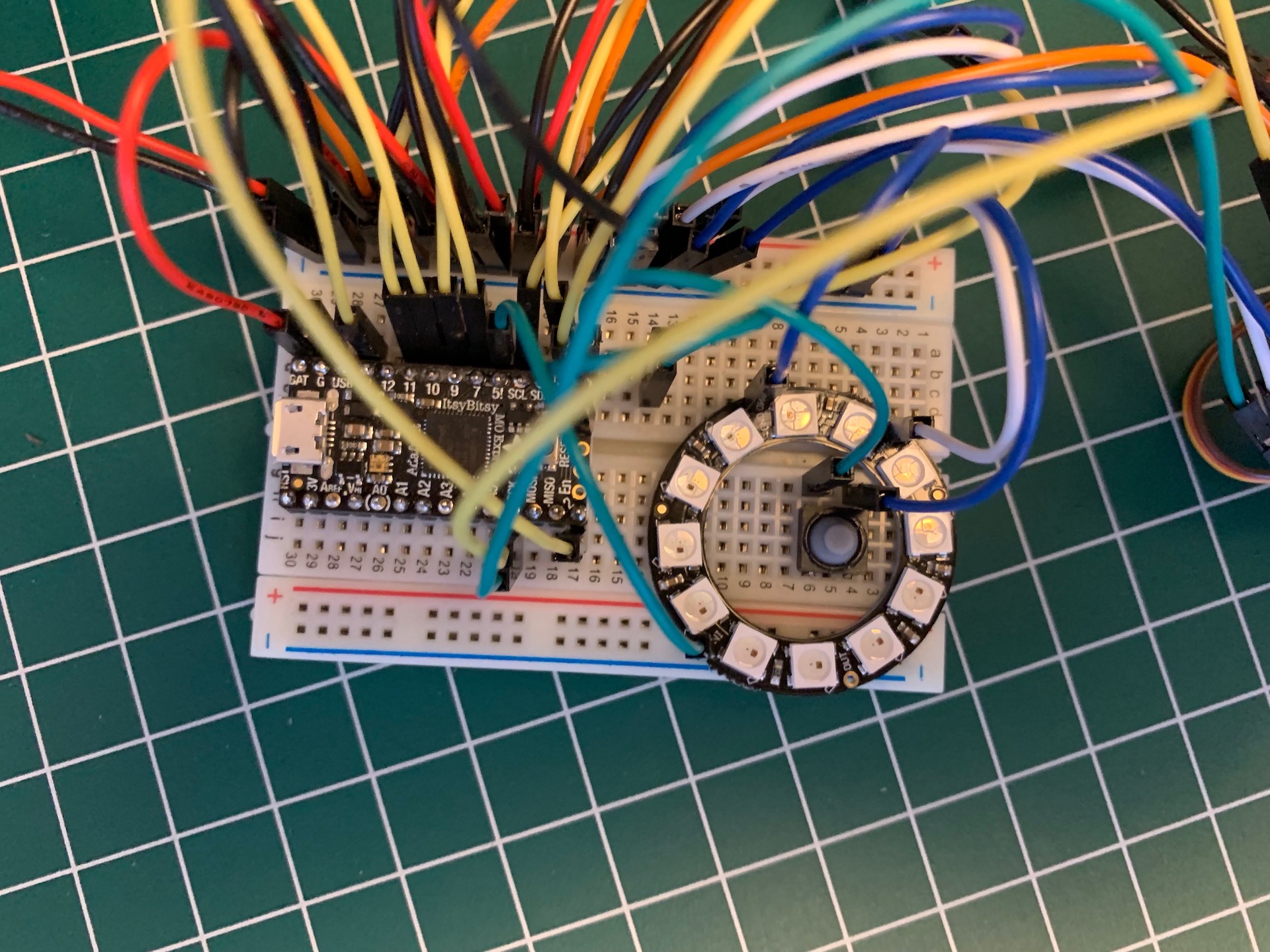 Closeup of breadboard