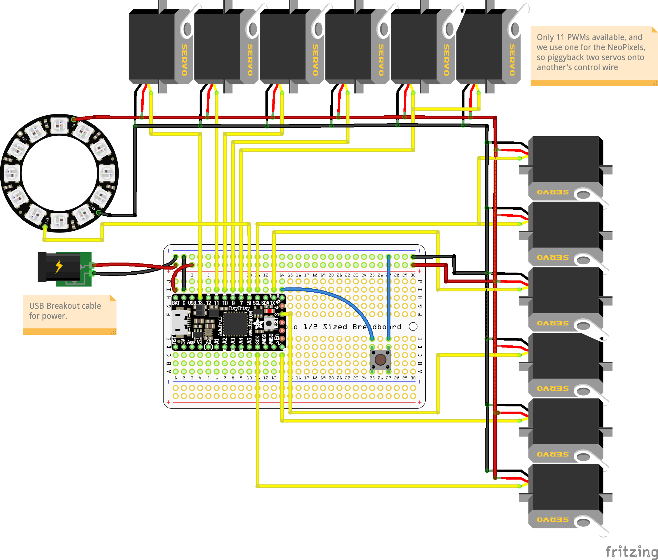 Pumpkin Eyes breadboard