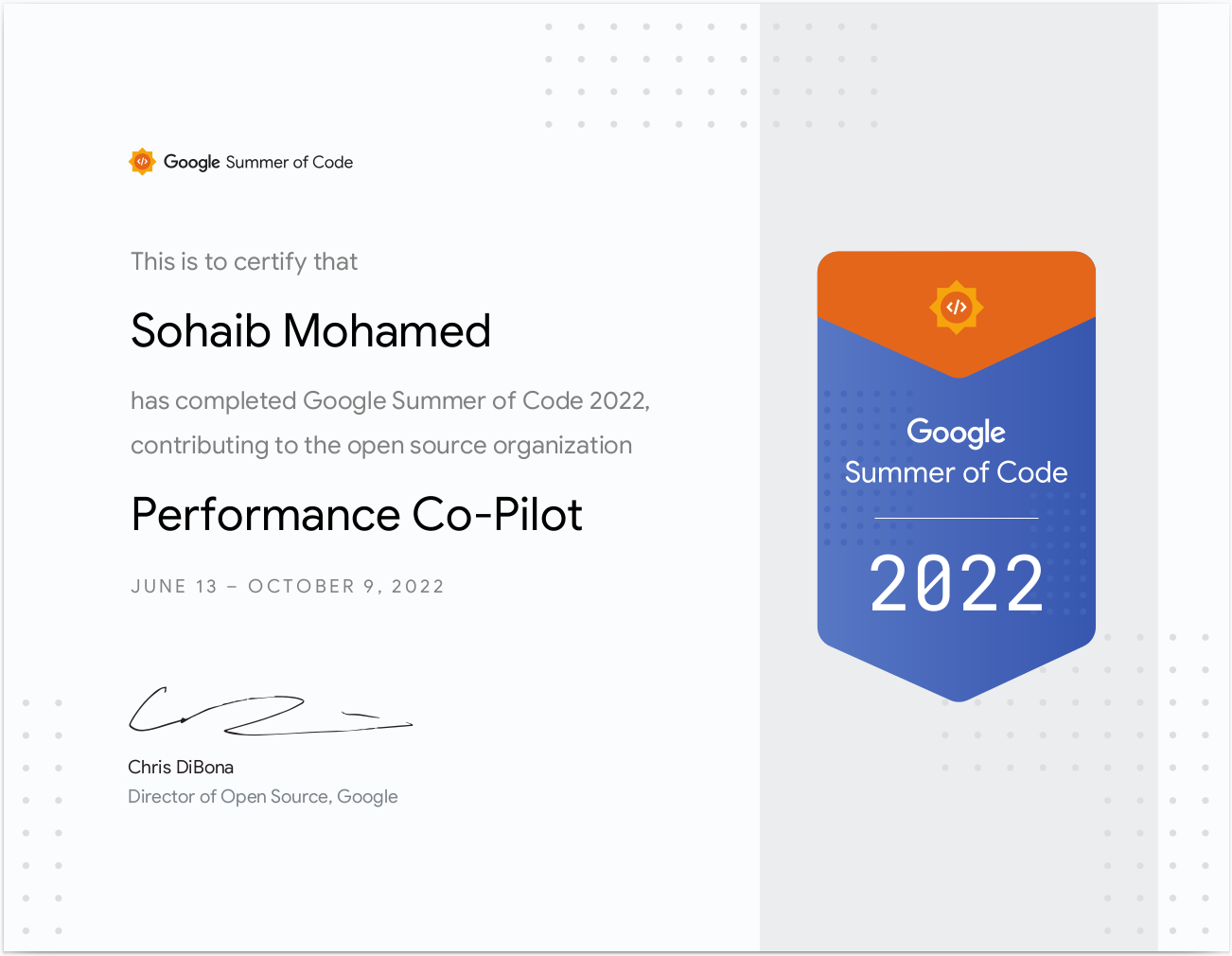 completion certificate 2022 contributor 🥳!