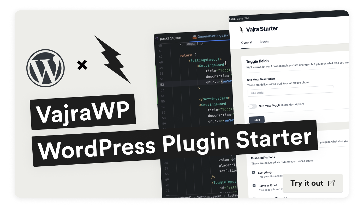 VajraWP - A WordPress Plugin Starter