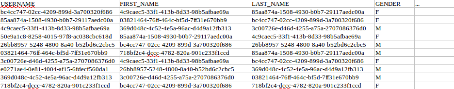 Random users table