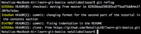 git reflog example