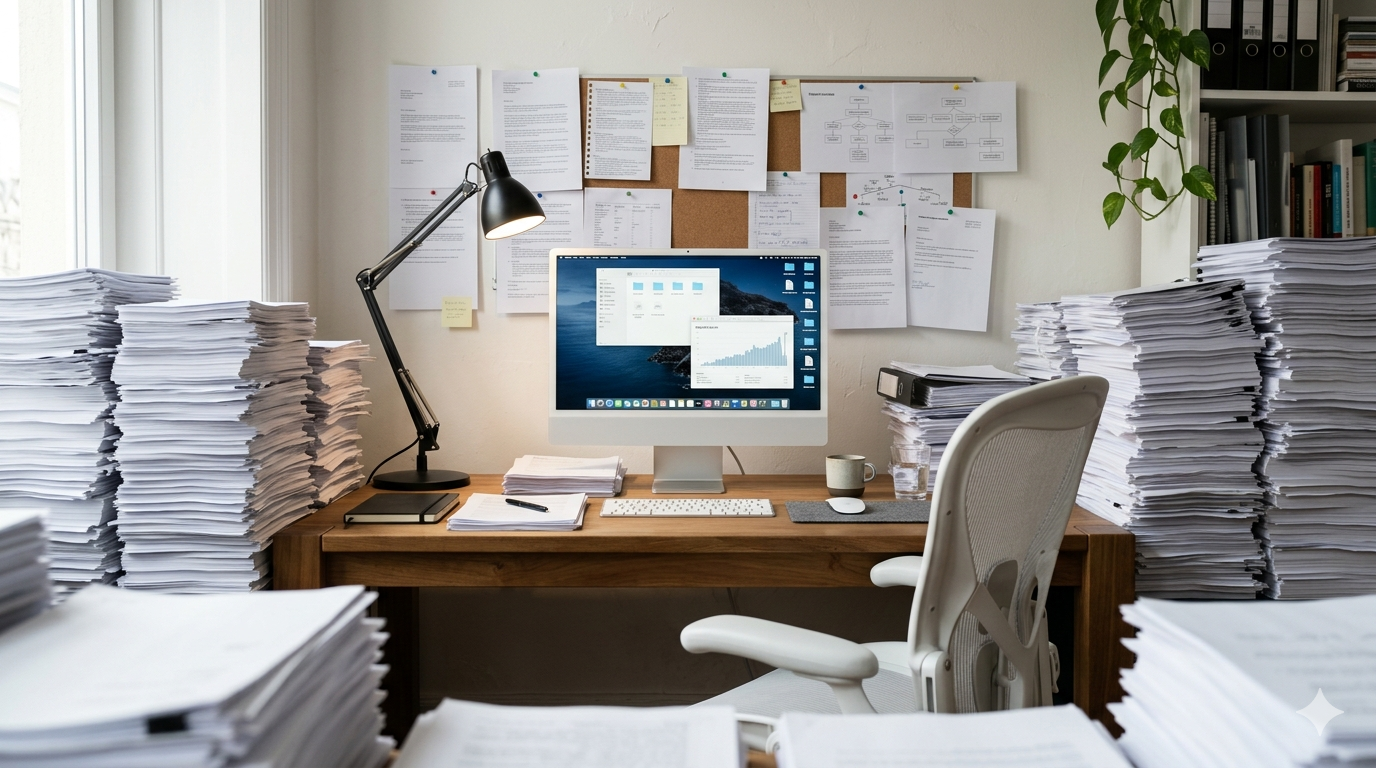 Busy professional desk
