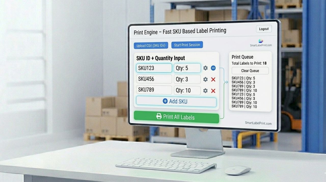 Simplified staff print engine interface optimized for thermal roll printers
