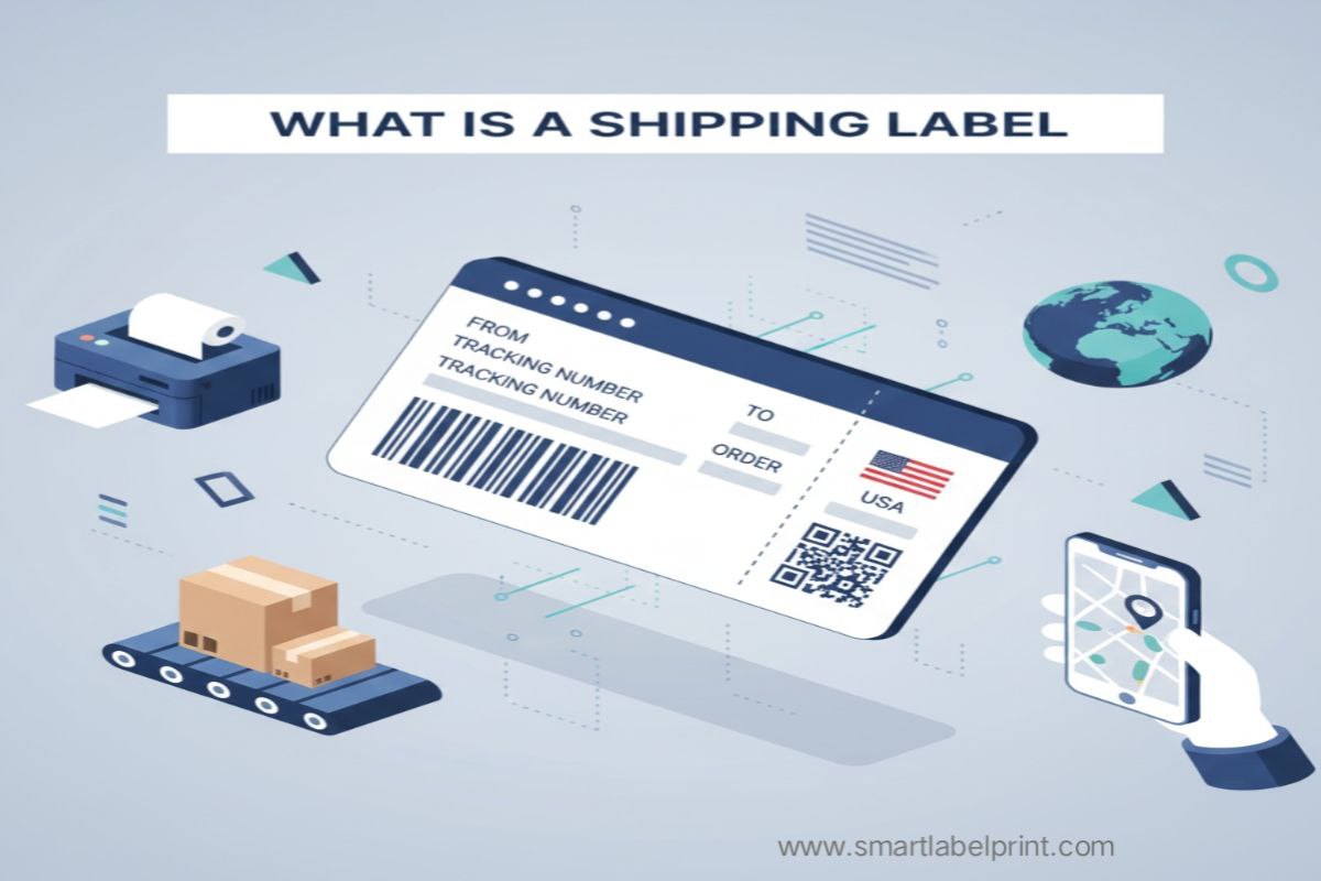 An illustrated breakdown of what a shipping label is