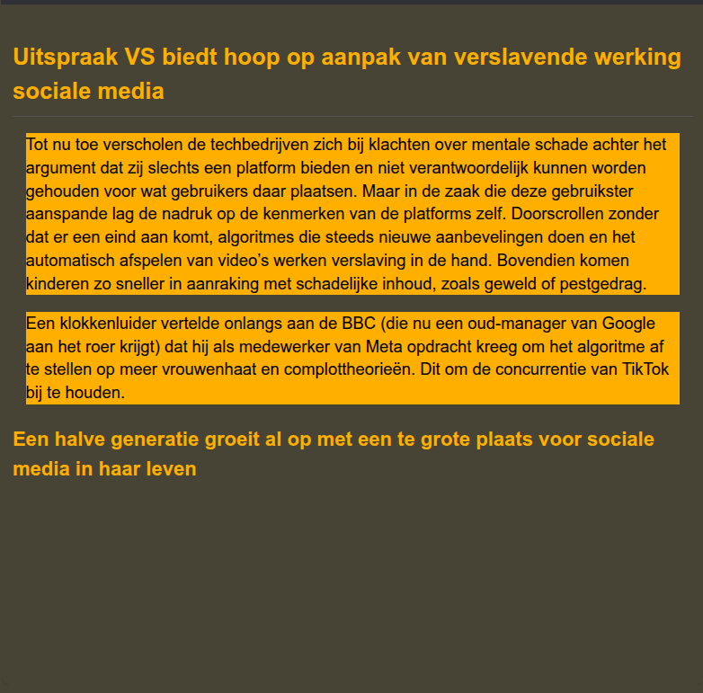 Look of note with user-defined CSS for highlights-mode enabled