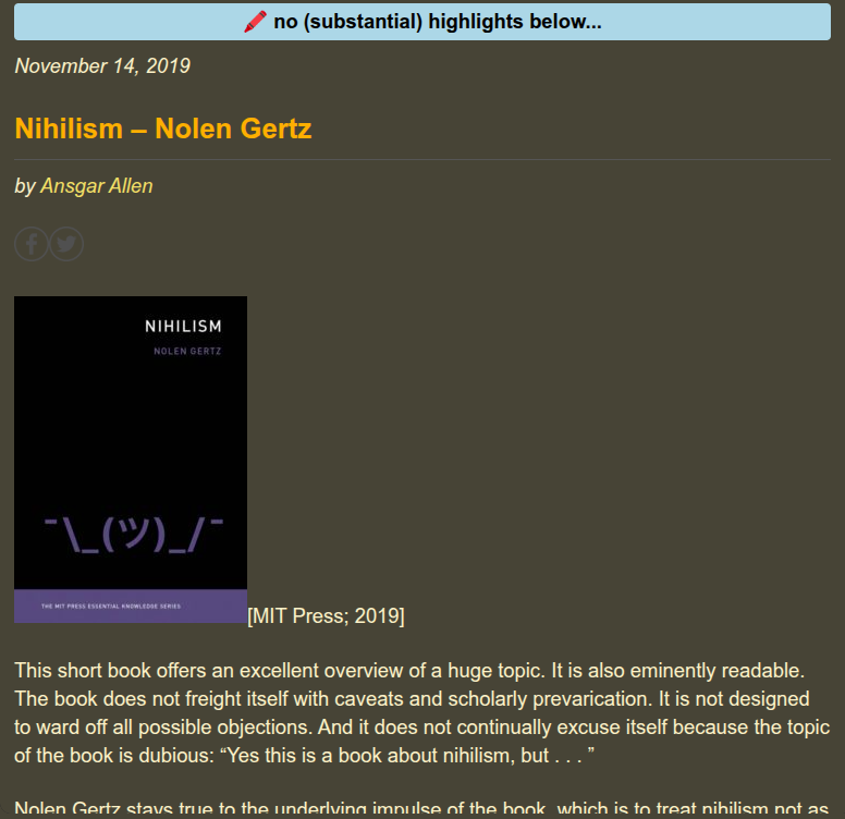 Default look for pages without highlights, when highlights-only mode was enabled