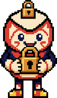 txta mascot holding a padlock