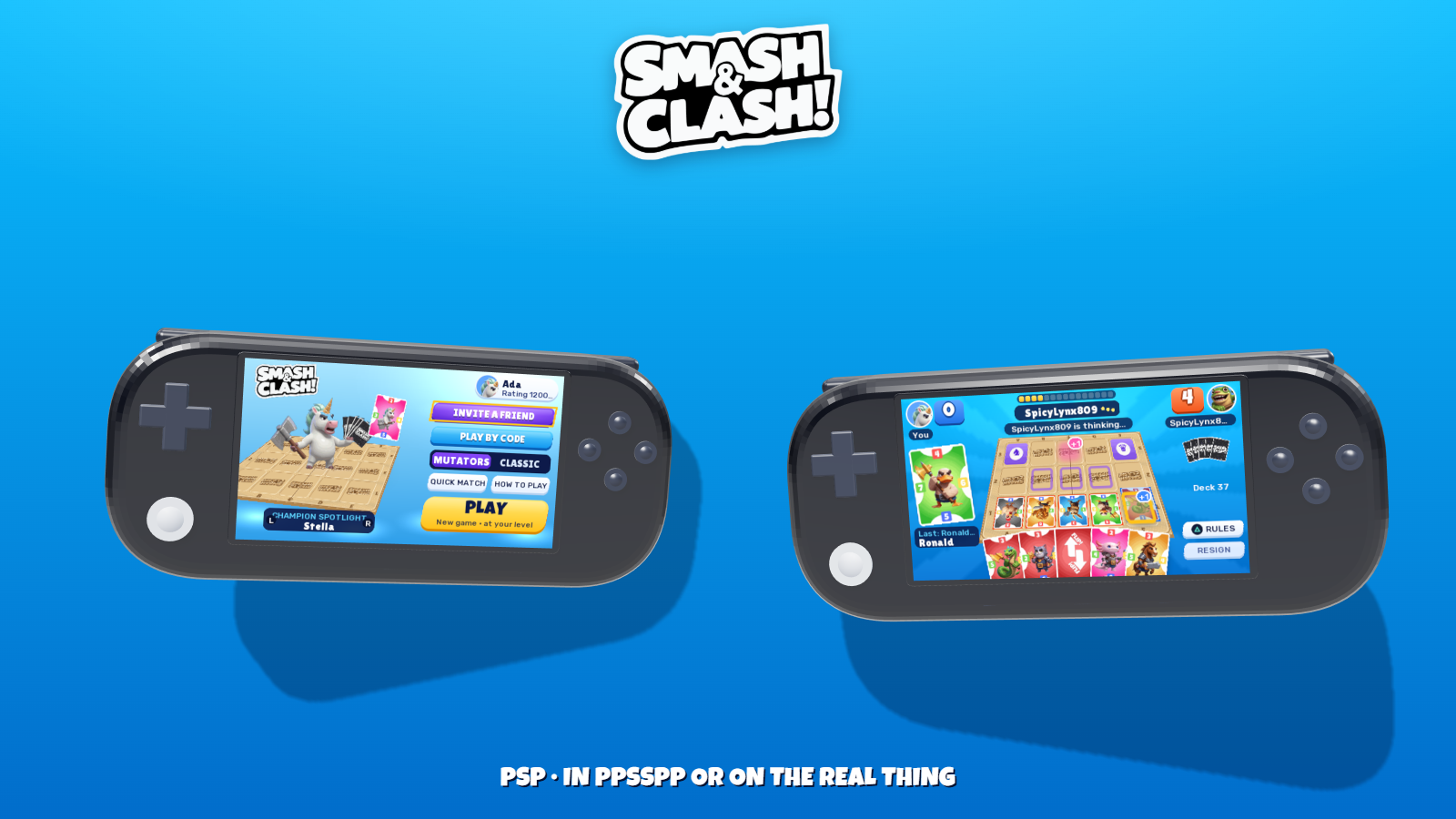 Smash&Clash on two PSPs: the lobby and a game