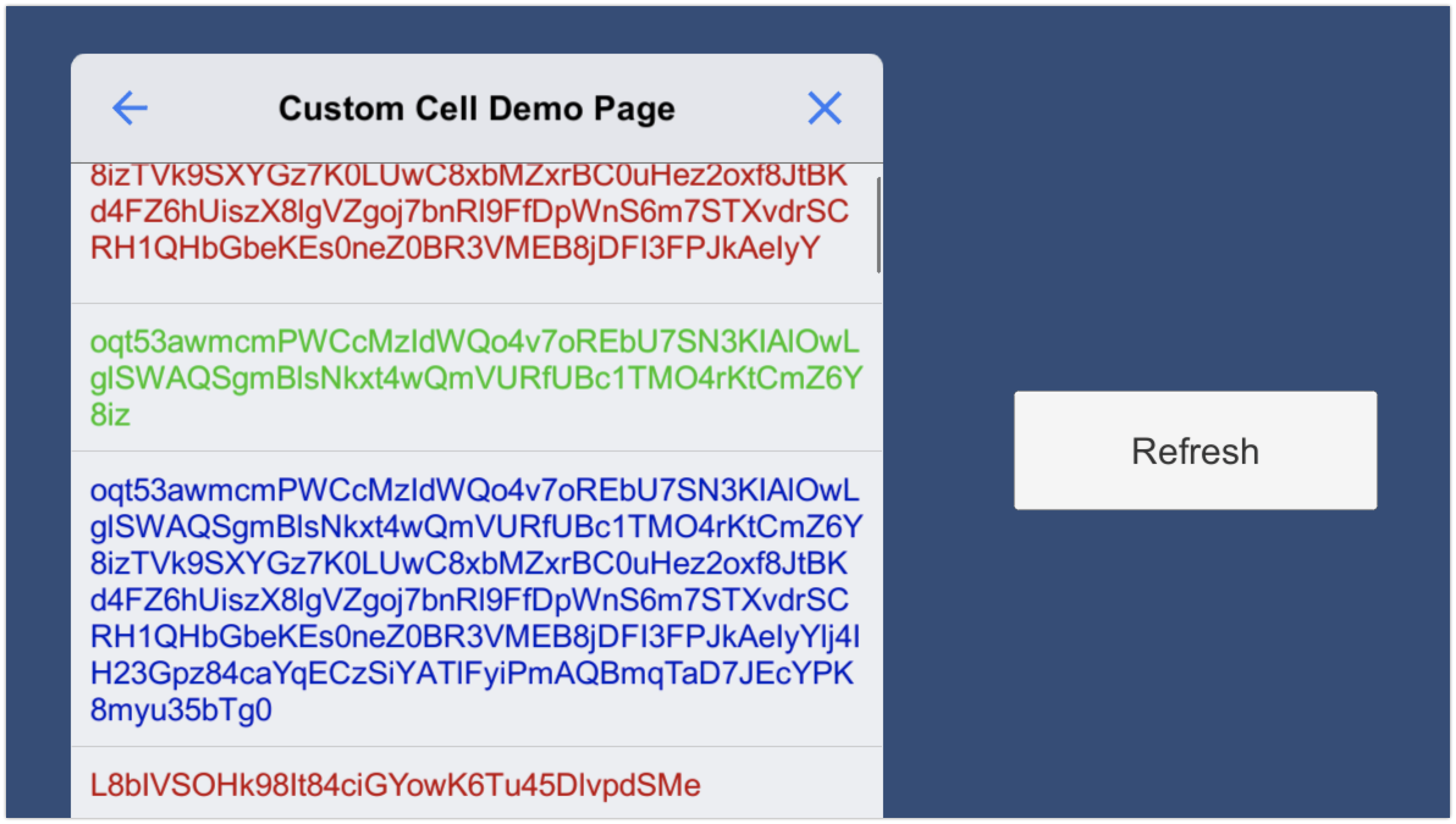 Custom Cells Demo