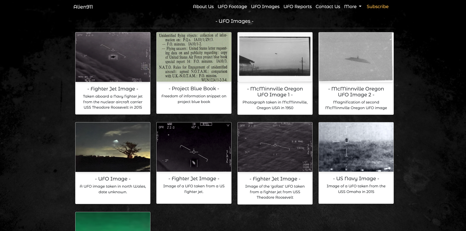 Image of UFO Images page