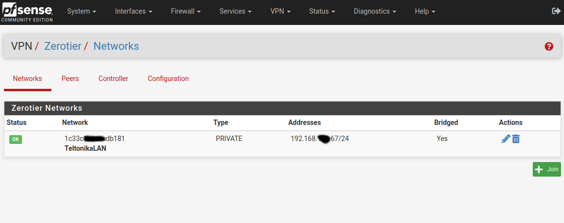 pfSense VPN Zerotier Networks