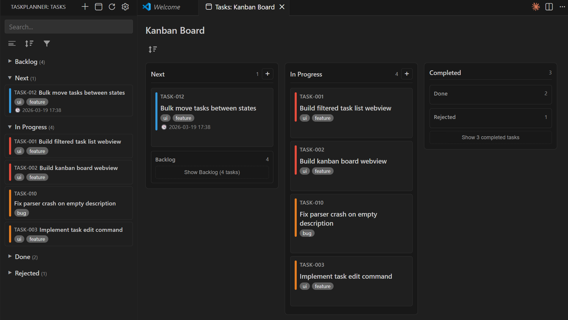 Task → Plan → AI overview