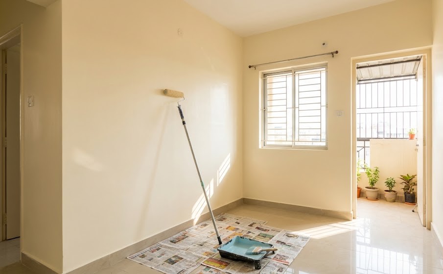 Freshly painted room