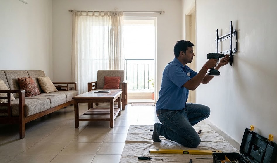 TV wall bracket fitting