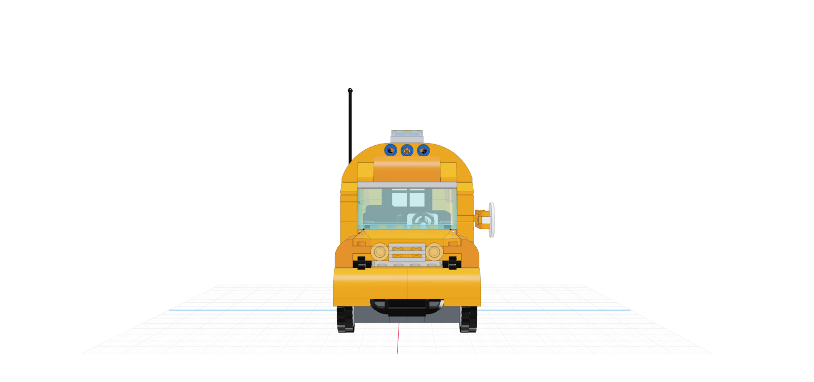 Wireframe Bus Perspective Front