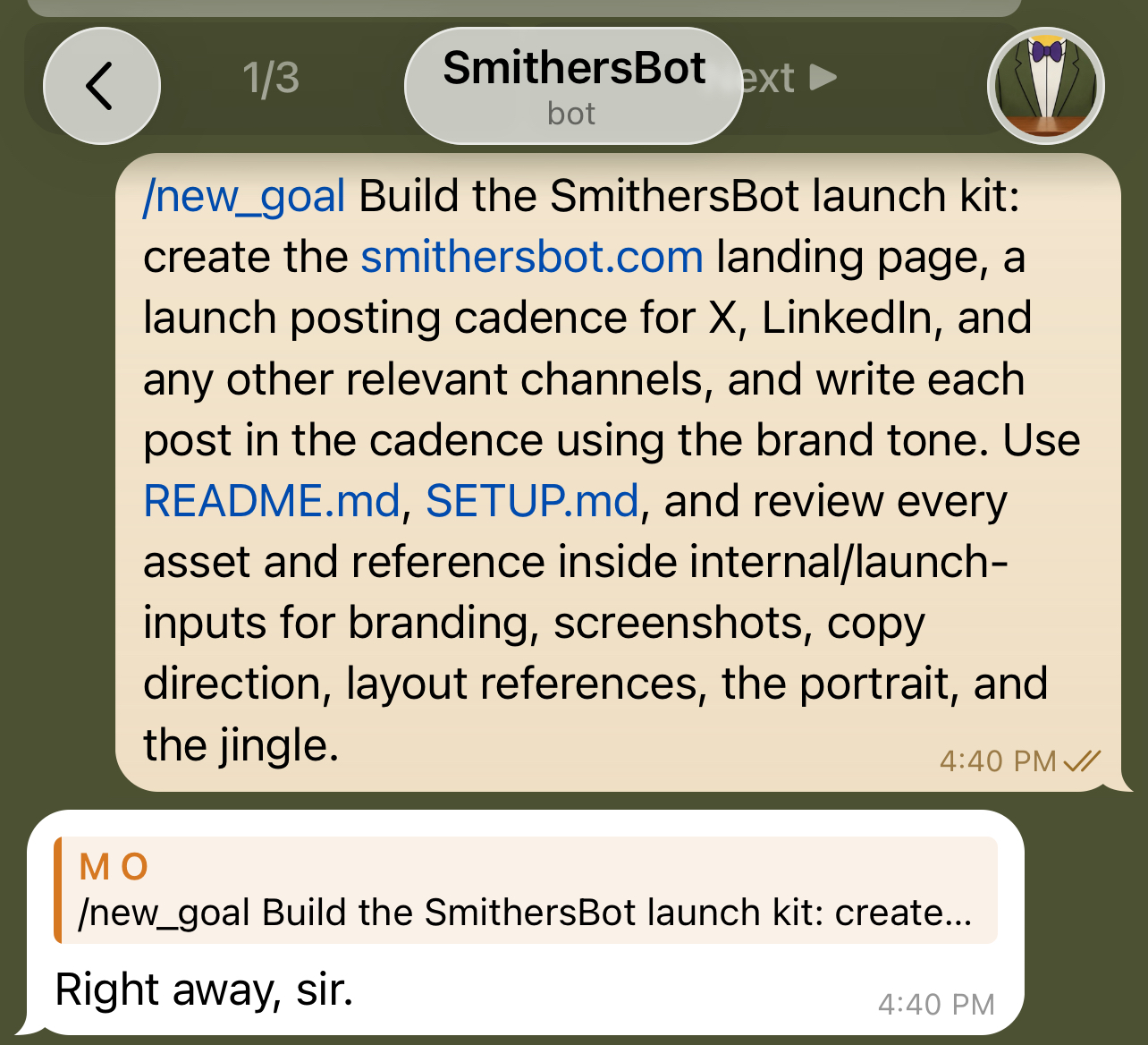 SmithersBot goal screenshot