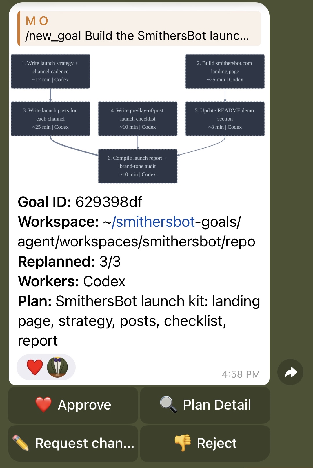 SmithersBot plan screenshot