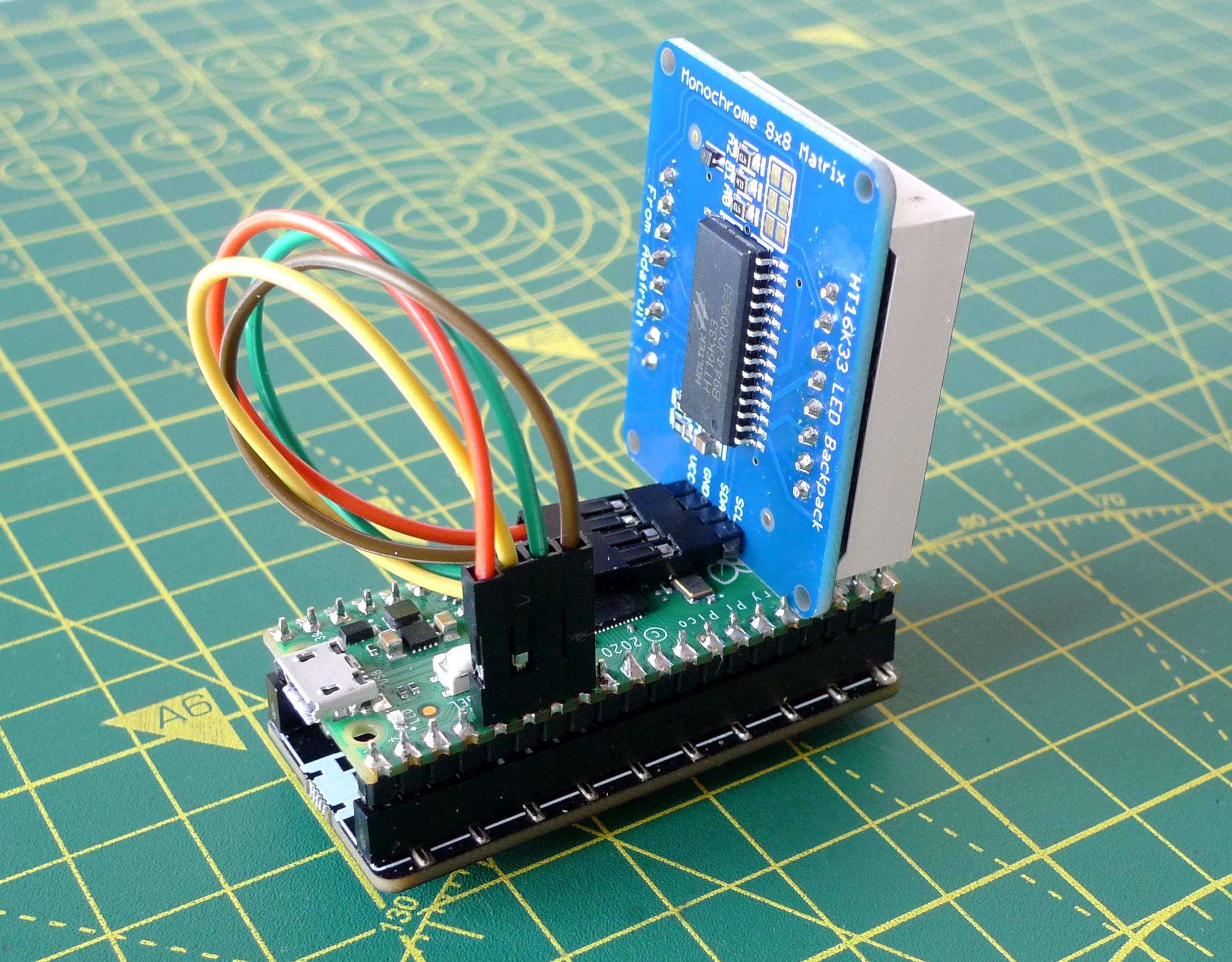 Use the DuPont wires to connect the display