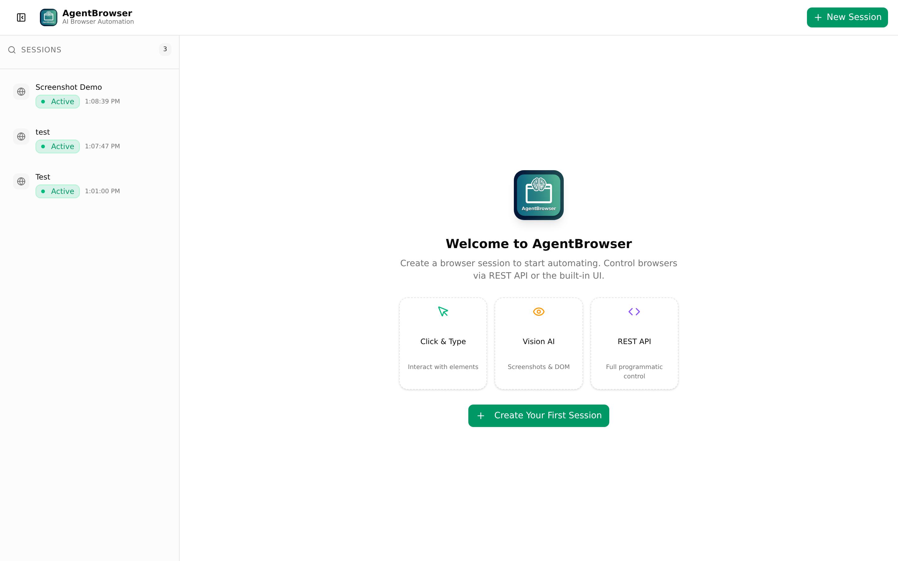 AgentBrowser Dashboard