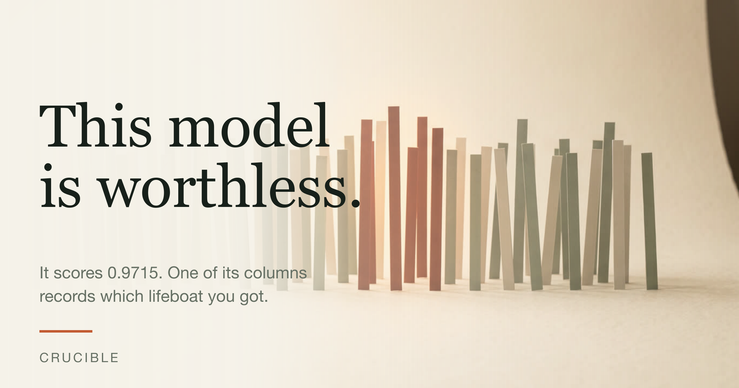 A model that scores 0.9715 and is worthless