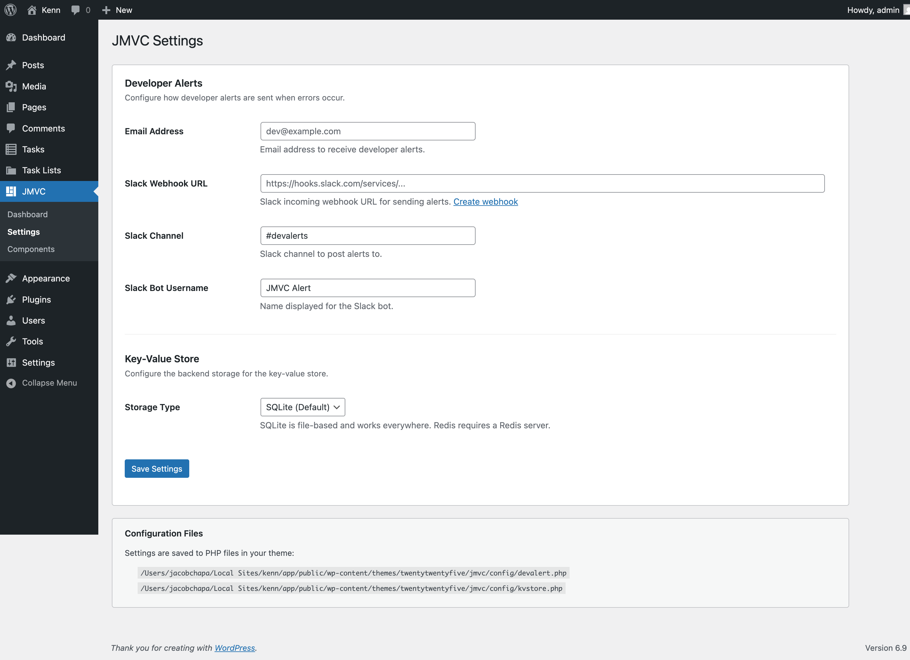 JMVC Settings