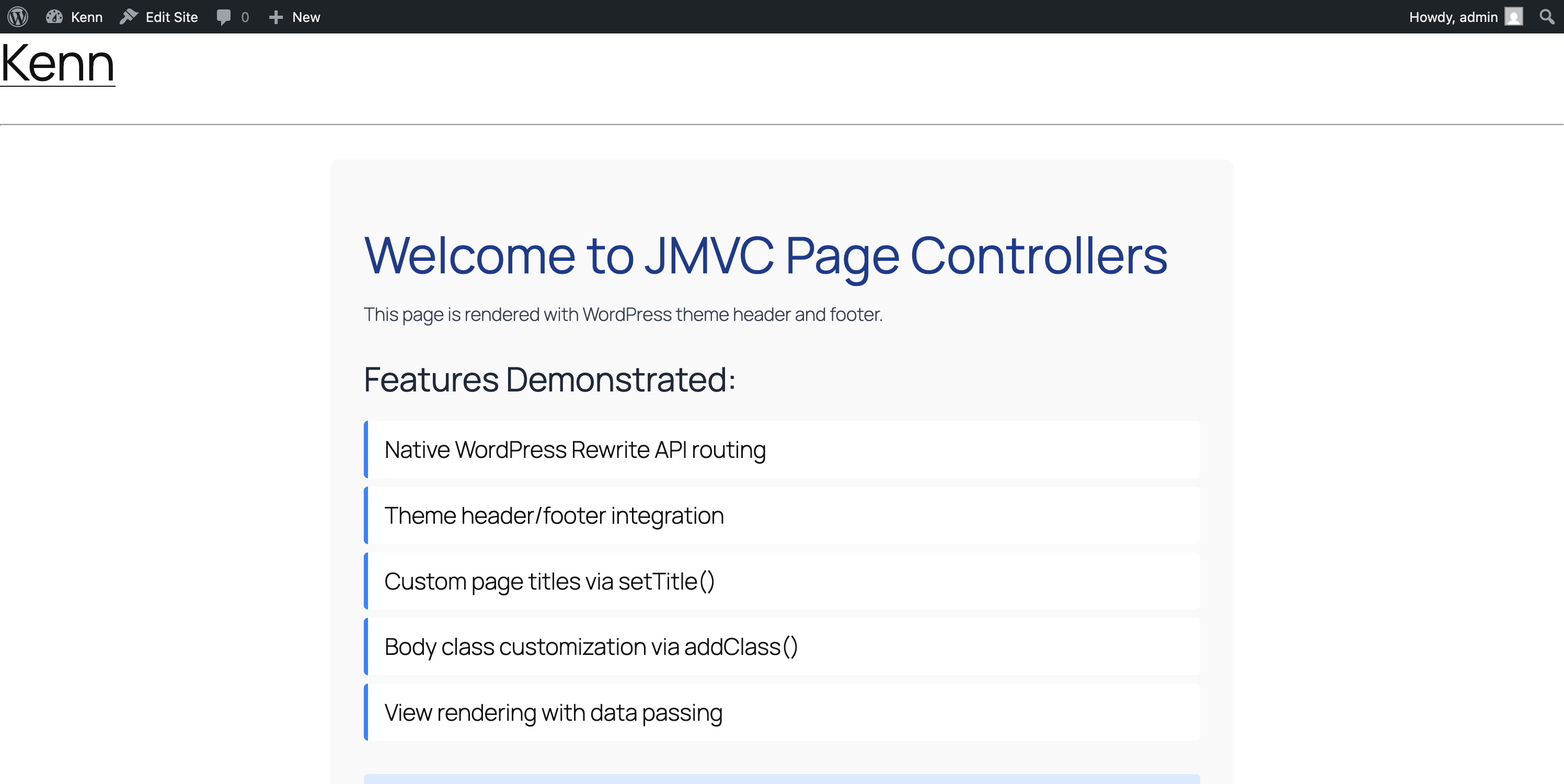 Page Controller Output