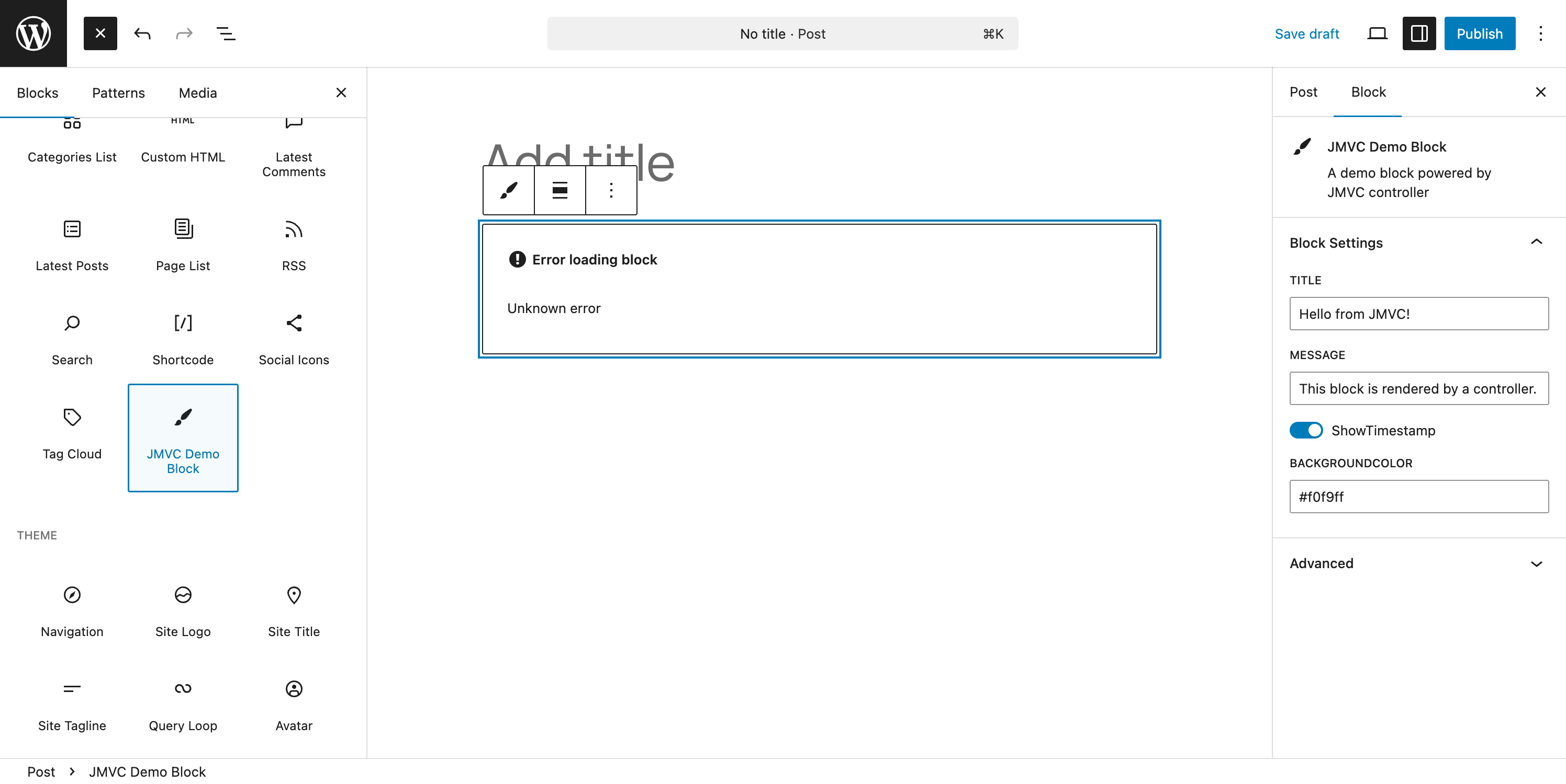 Block in Editor