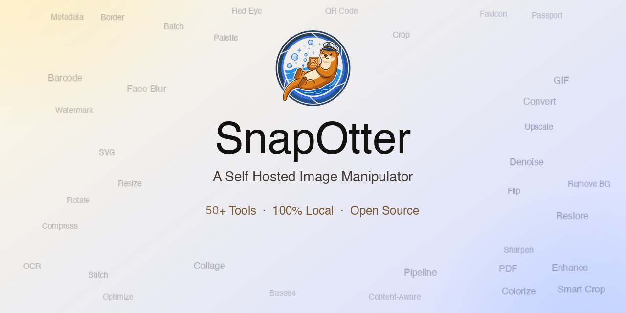 SnapOtter self-hosted image processing dashboard