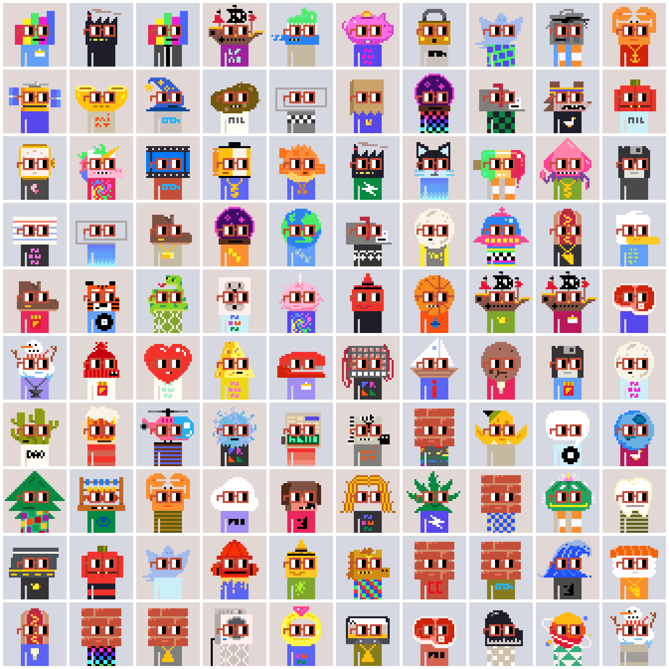 100-up contact sheet