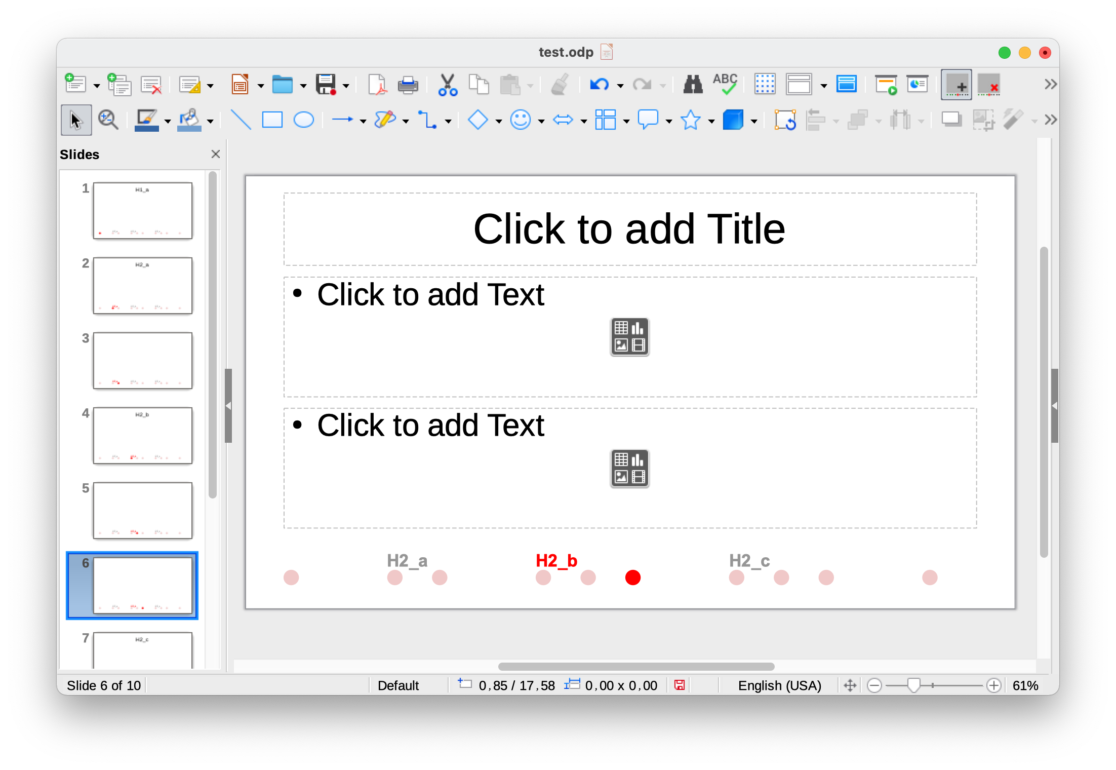 screenshot - toolbar buttons - Progress Line for LibreOffice/OpenOffice Impress Presentation