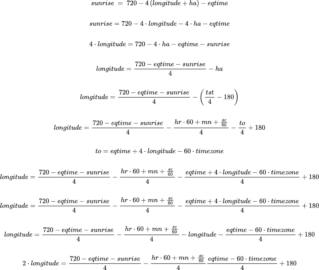 Sunrise Derivation