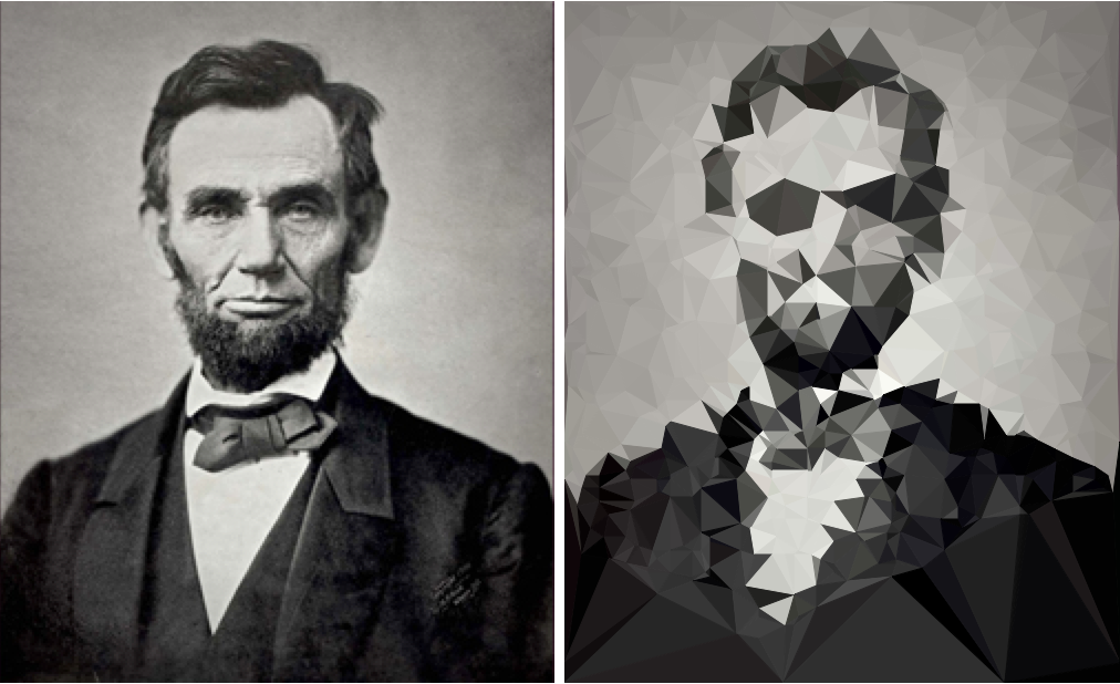triangulated image of a. lincoln