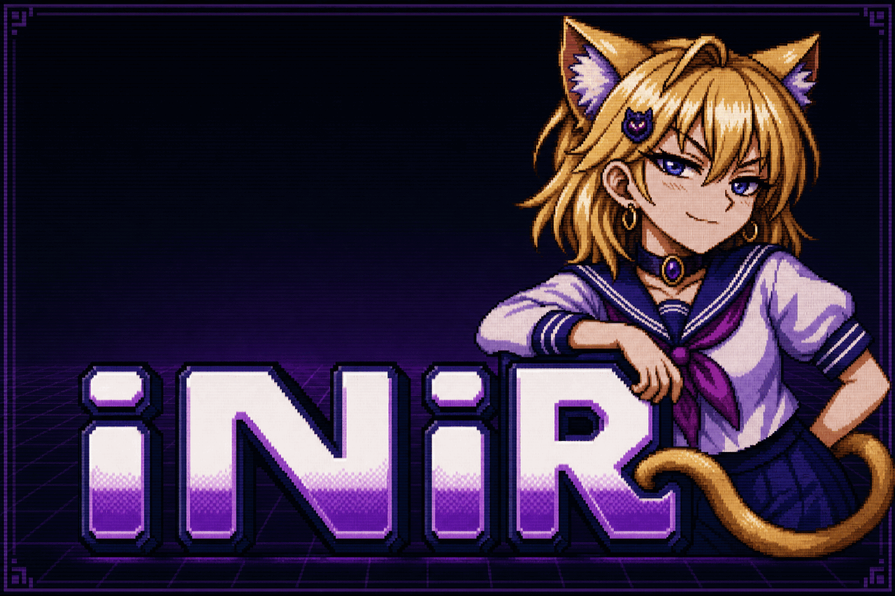 iNiR mascot leaning on the iNiR logotype