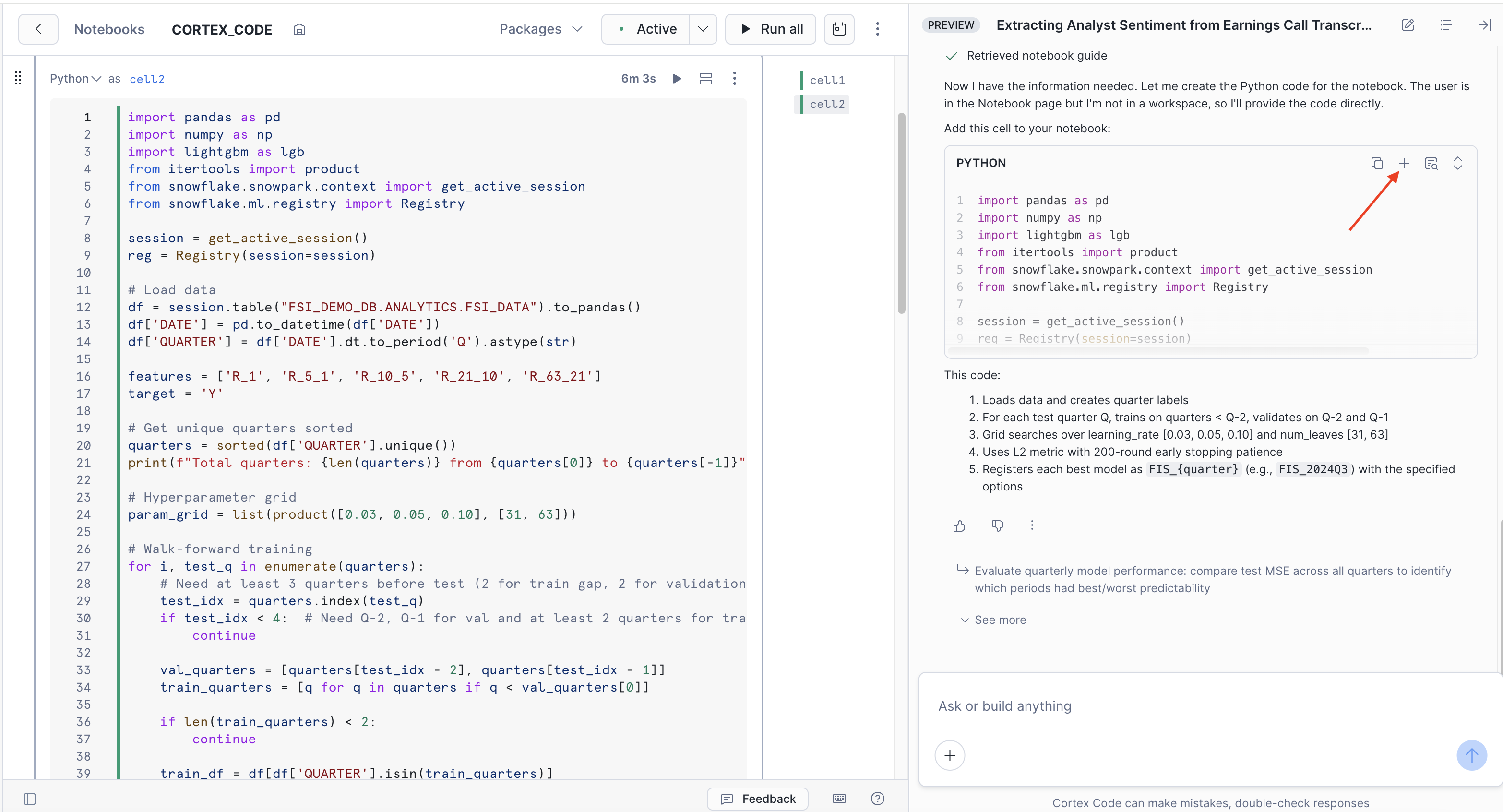 Prompt 2: Train & Register ML Model