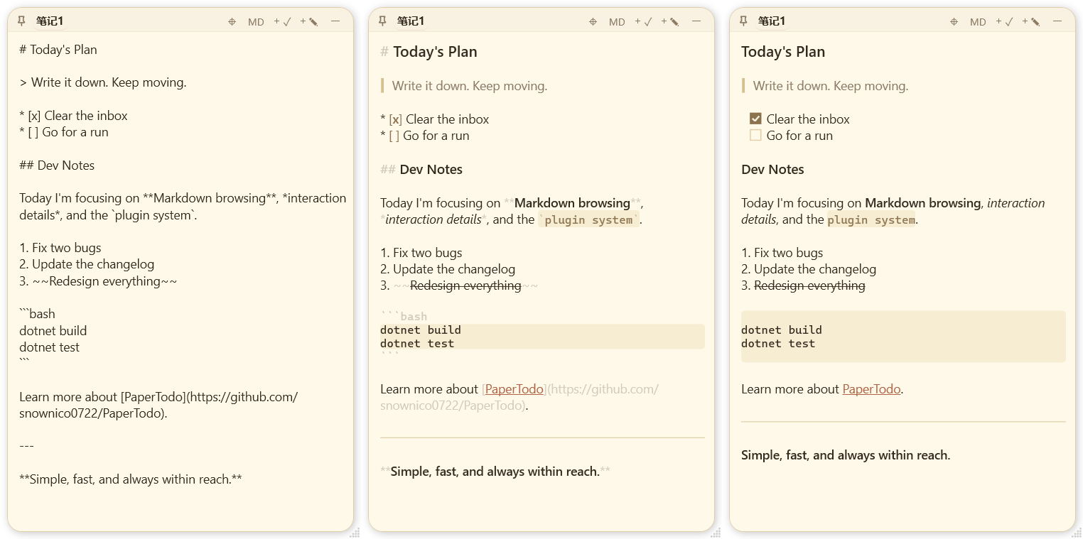 Markdown view