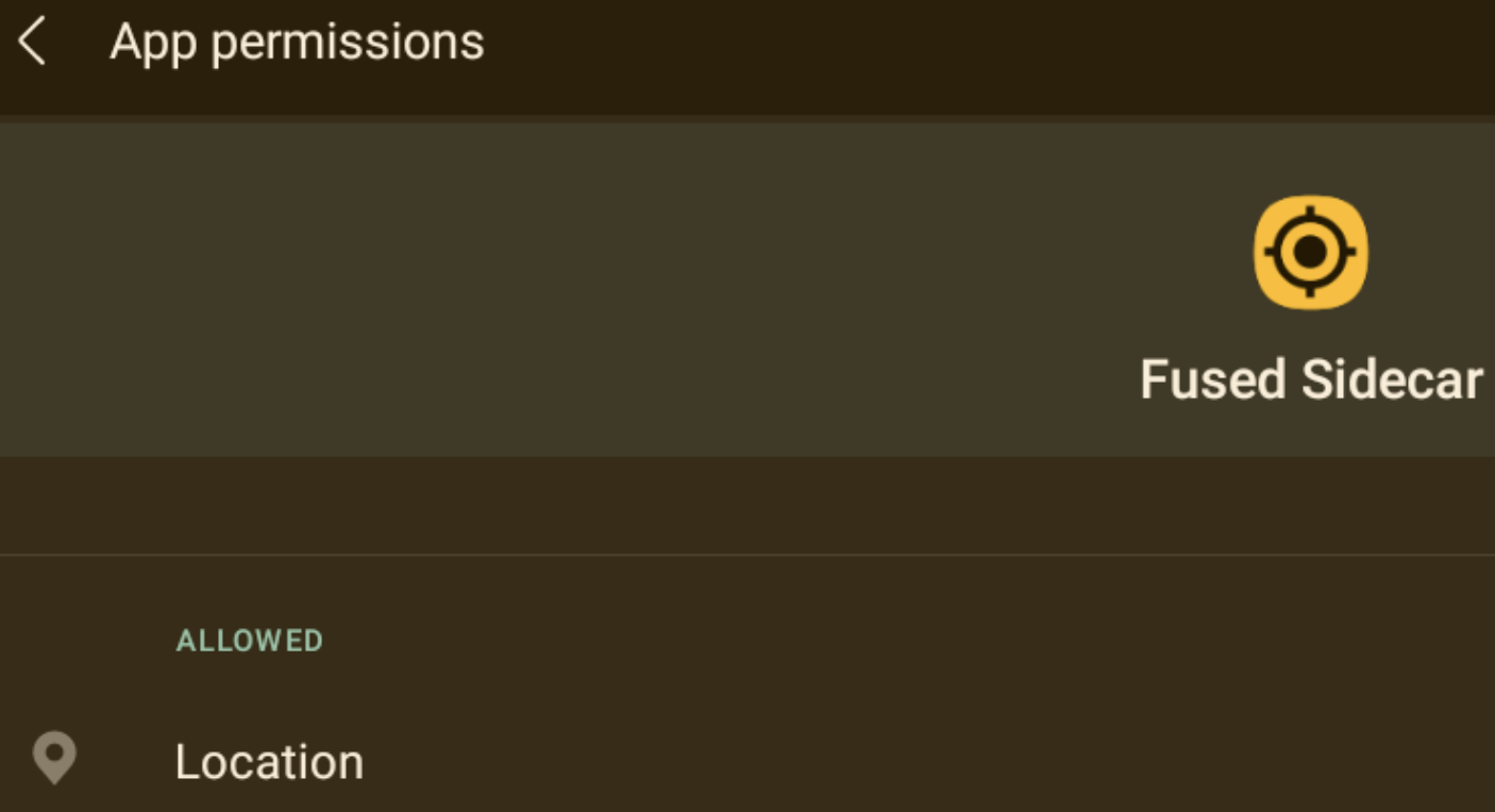 Fused Sidecar App permissions