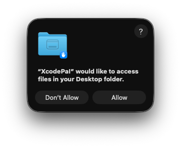 Screenshot of Xcode Editor Extension permission