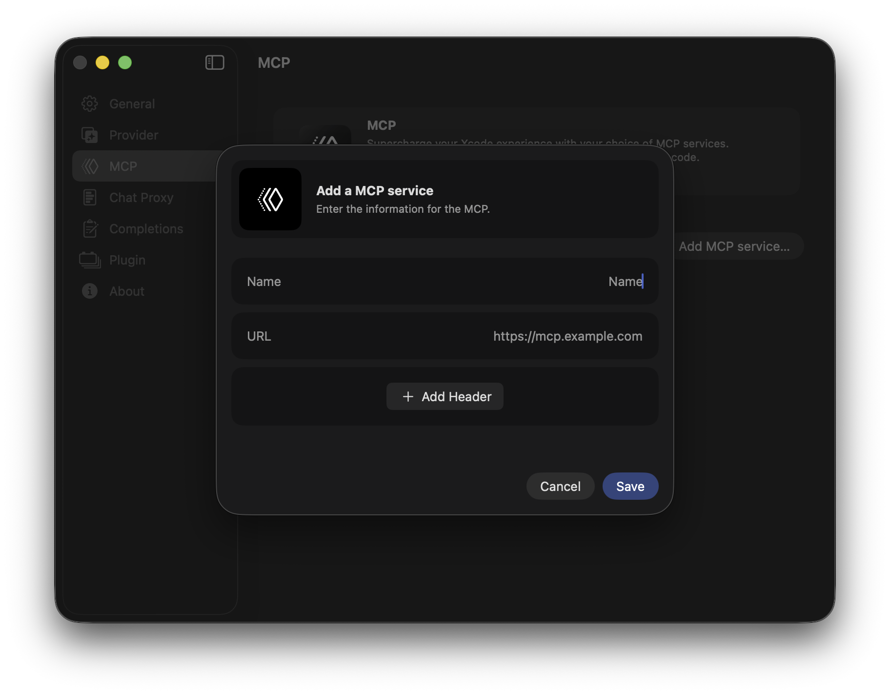 Screenshot of XcodePaI add MCP