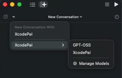 Screenshot of xocde assistant sidebar