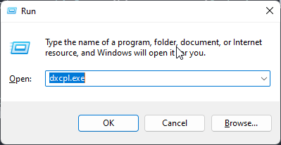 Run dxcpl.exe